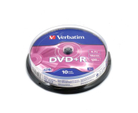 Płyta CD/DVD/Blu-Ray VERBATIM DVD+R 4.7GB 16x (AZO) CAKE 10 szt.